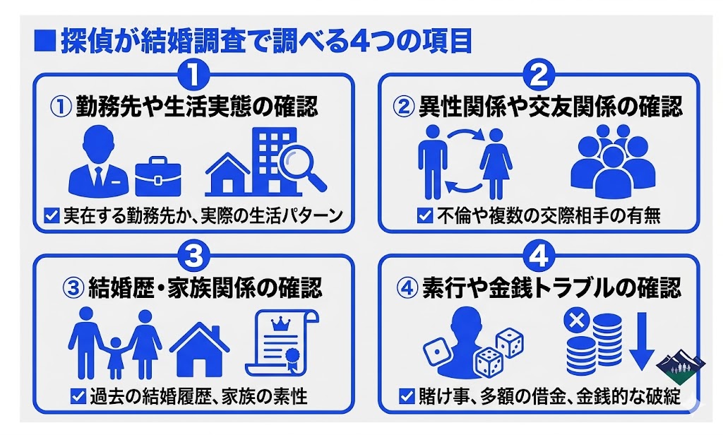 探偵が結婚調査で調べる4ポイント